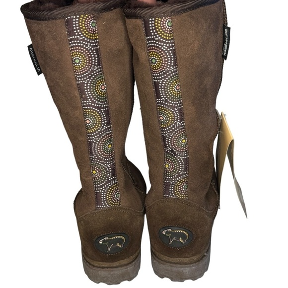 NWT Australia Warmbat Original Merino Sheepskin tall brown boots rare deadstock - Picture 2 of 16
